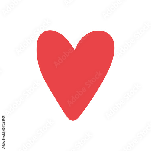 Red heart isolated on white background
