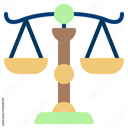 Stylized Icon of Justice Scales for Legal Use