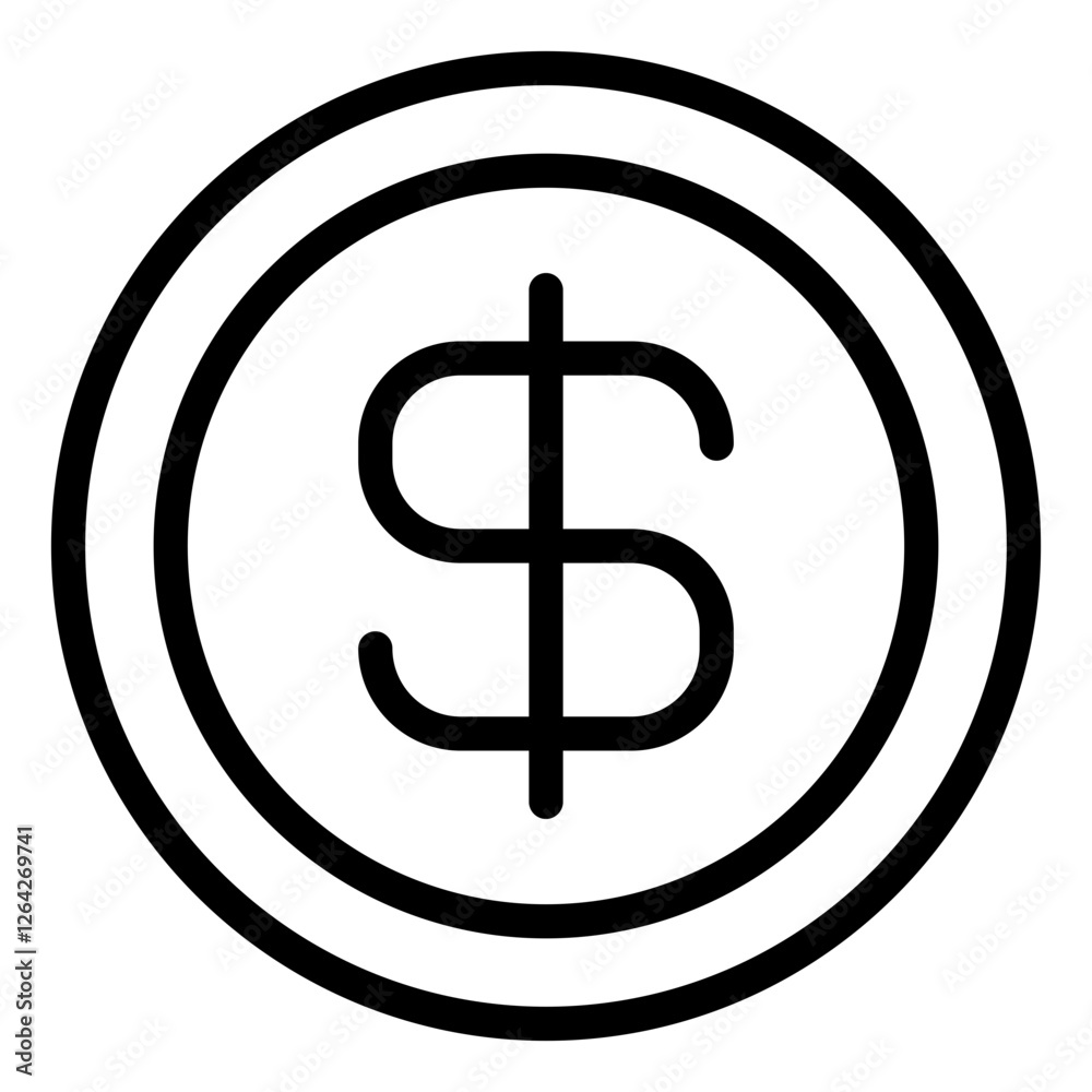 Minimalist Dollar Sign Icon Design Minimalist Dollar Sign Icon Design