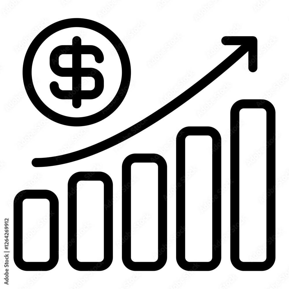 Stylish Financial Growth Icon for Reports Stylish Financial Growth Icon for Reports