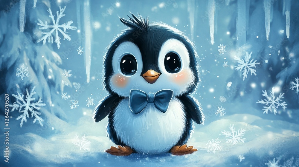 Cute Penguin in Winter
