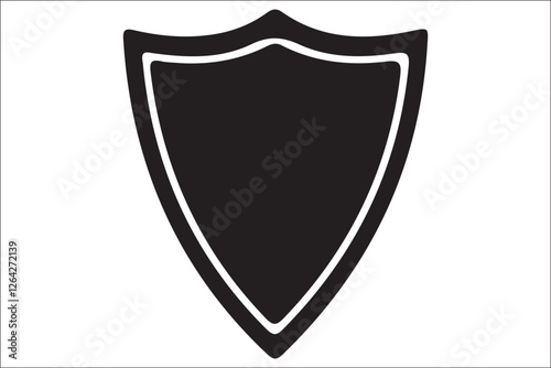 Free Download Minimalist Black and White Shield on White Background - GFXLoad