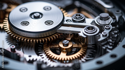 Wallpaper Mural A close-up view of a complex system of interlocking gears, showcasing the intricate mechanics of machinery. Torontodigital.ca