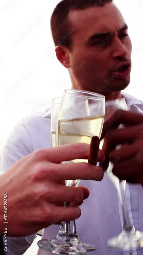 Friends toasting flutes of champagne Friends toasting flutes of champagne