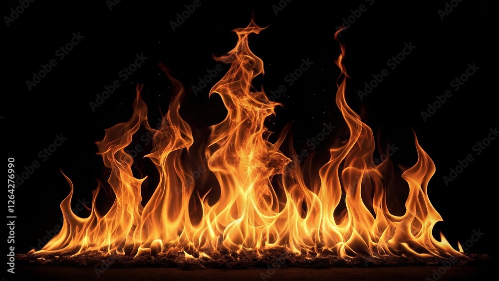 Fiery Inferno Orange Flame Composition on Black Background, Fire Photography, Burning Ember Texture, fire image, heat Fire, Photography Fiery Inferno Orange Flame Composition on Black Background, Fire Photography, Burning Ember Texture, fire image, heat Fire, Photography