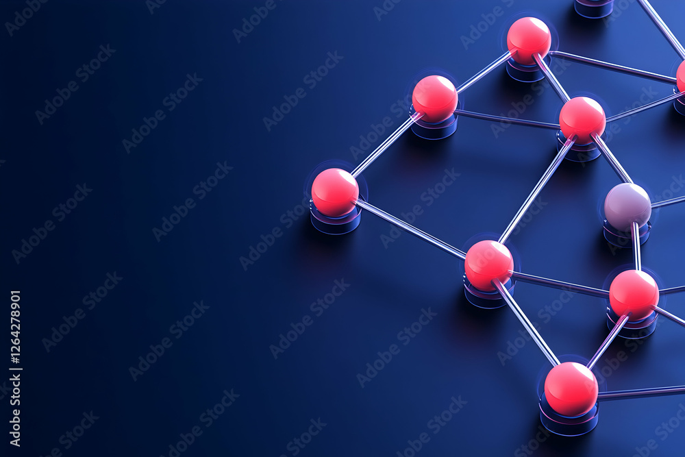 Obraz premium Abstract network of spheres connected for data concept or technology background generative AI