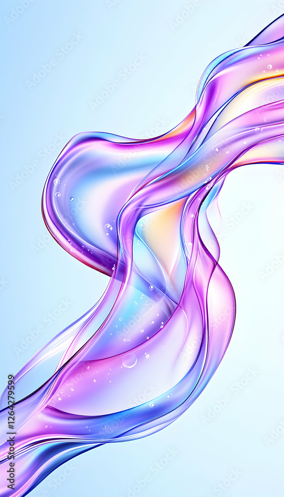 Abstract wavy purple shape on light blue gradient background for wallpaper use generative AI Abstract wavy purple shape on light blue gradient background for wallpaper use generative AI