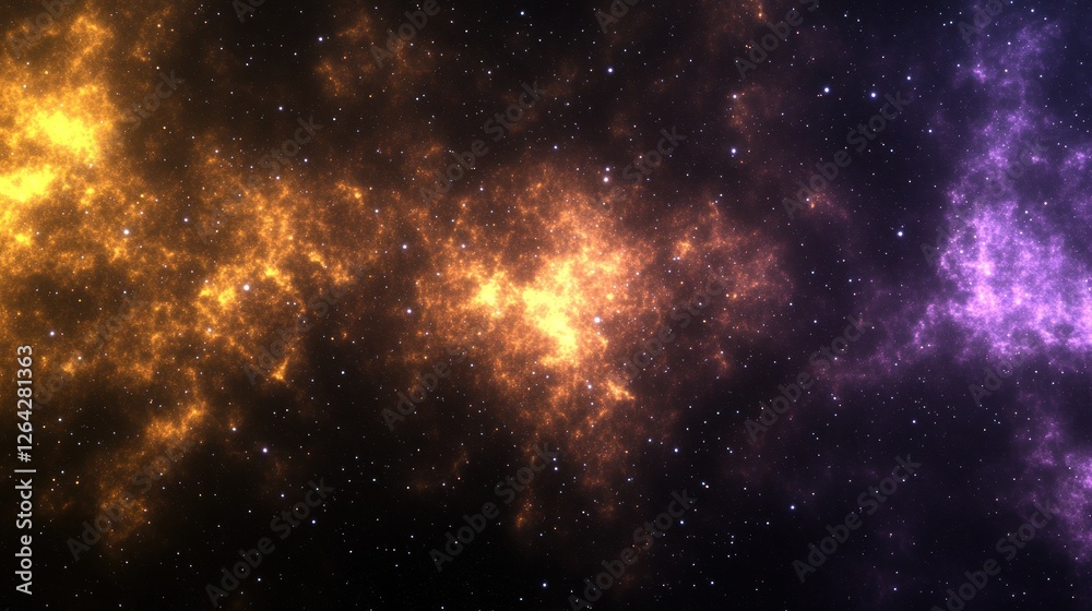 Obraz premium Cosmic Nebula, glowing gases, space background, digital art, website header