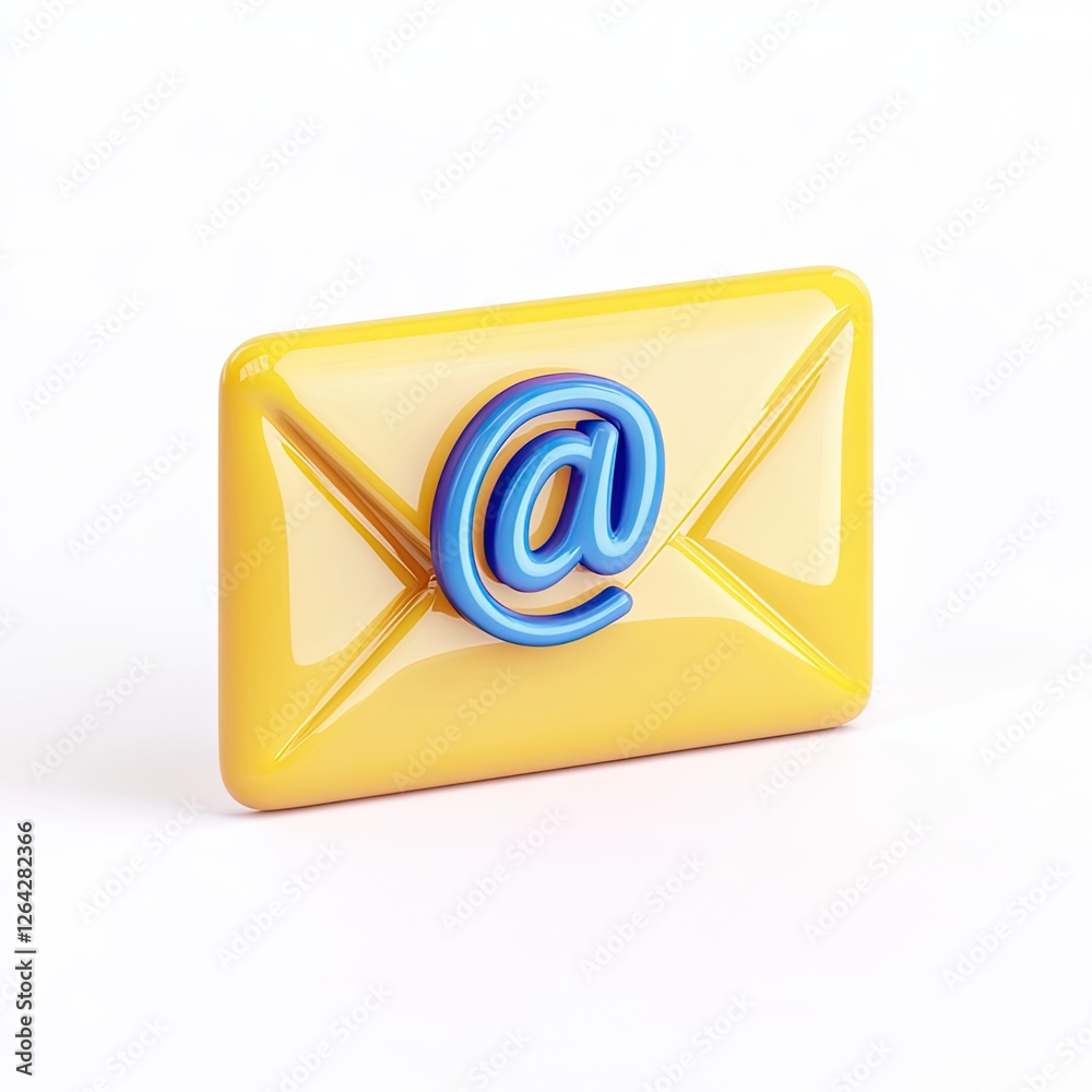 3D Email Envelope Icon on White Background 3D Email Envelope Icon on White Background