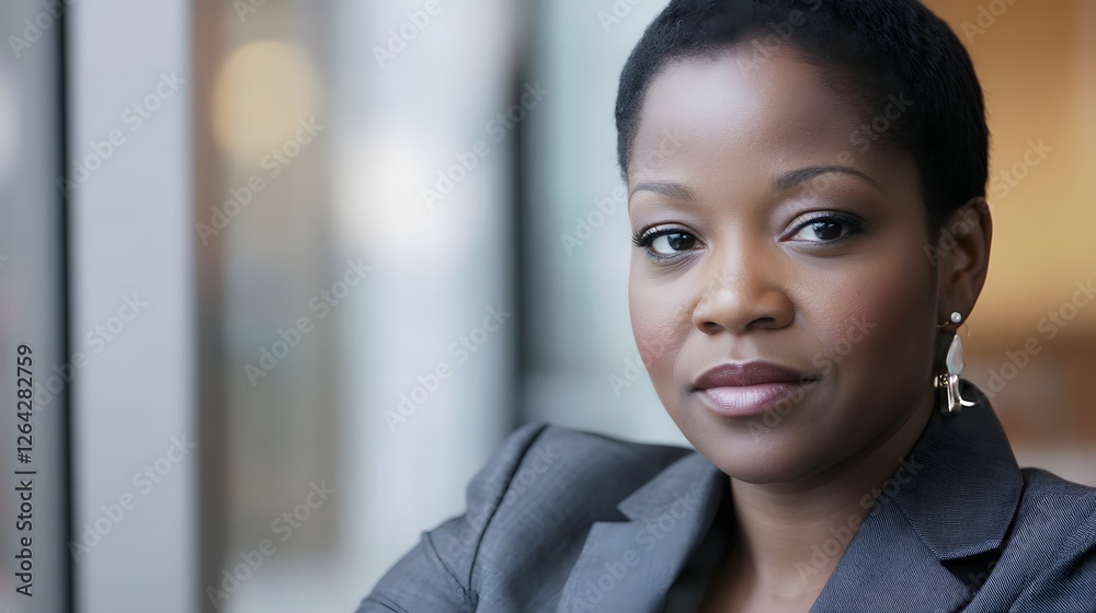 Confident businesswoman in a sharp blazer, embodying professionalism and modern leadership Confident businesswoman in a sharp blazer, embodying professionalism and modern leadership