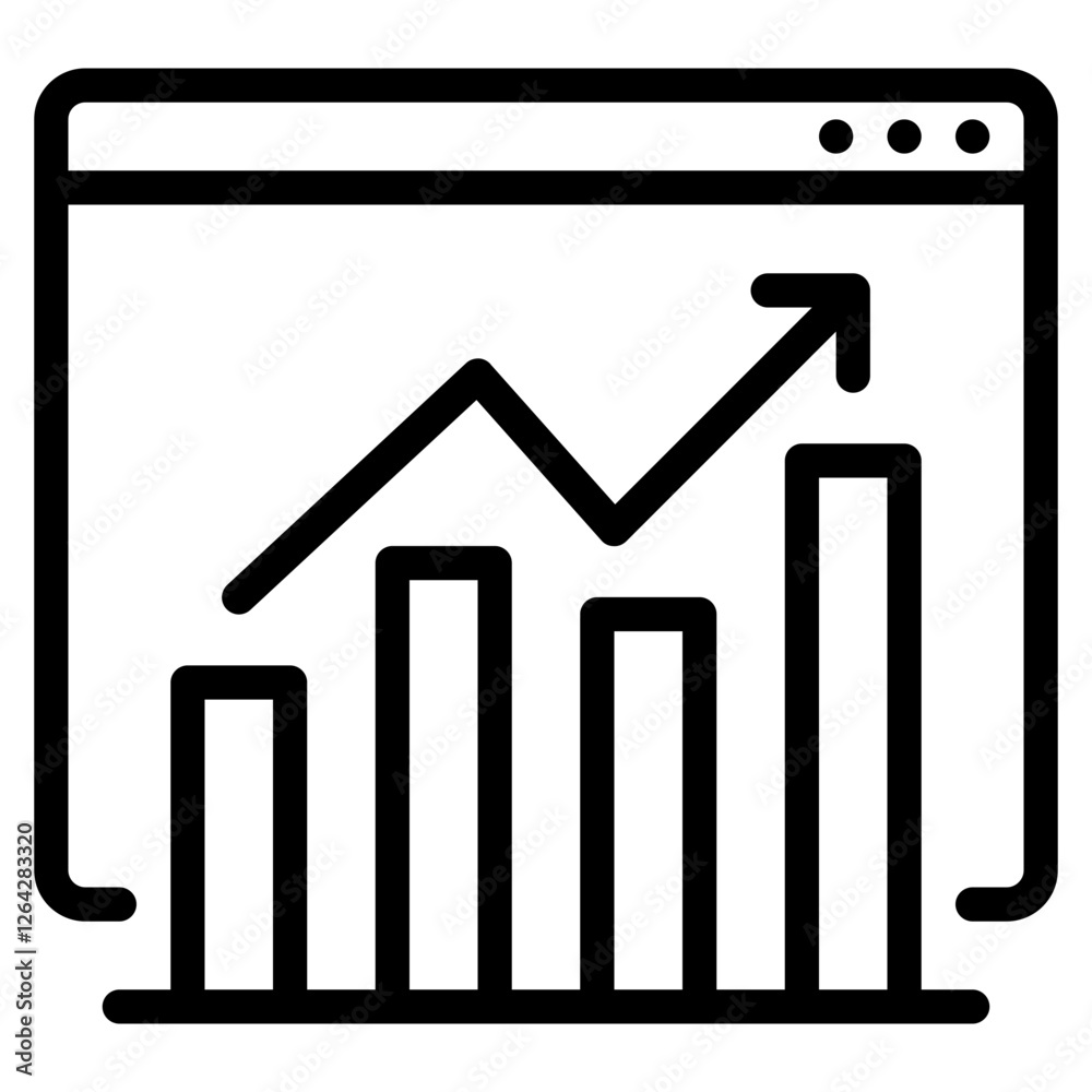 Simple Line Graph Icon for Data Visualization Simple Line Graph Icon for Data Visualization