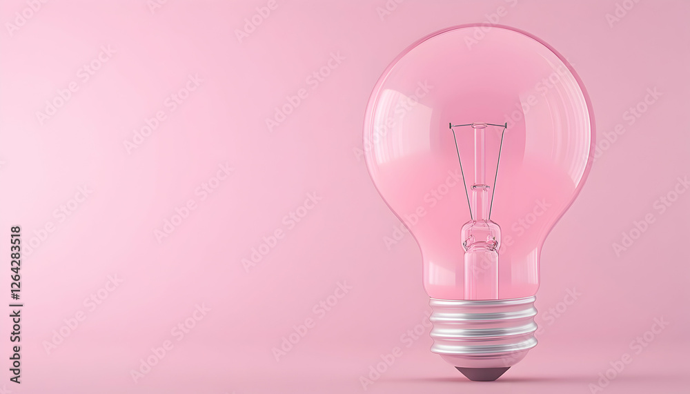 Light bulb glows in bright pink color on matching surface, symbolizing new idea generative AI Light bulb glows in bright pink color on matching surface, symbolizing new idea generative AI