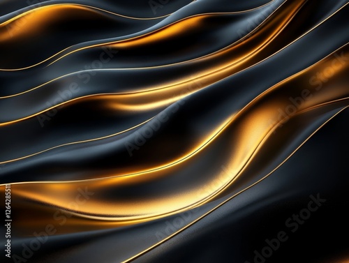 Abstract gold geometric patterns, futuristic design, 3d render, Generative AI