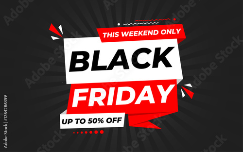 Black Friday banner. Special discount offer design. Product discount festival banner design. Black Friday Sale set. Flat Vector Illustration.