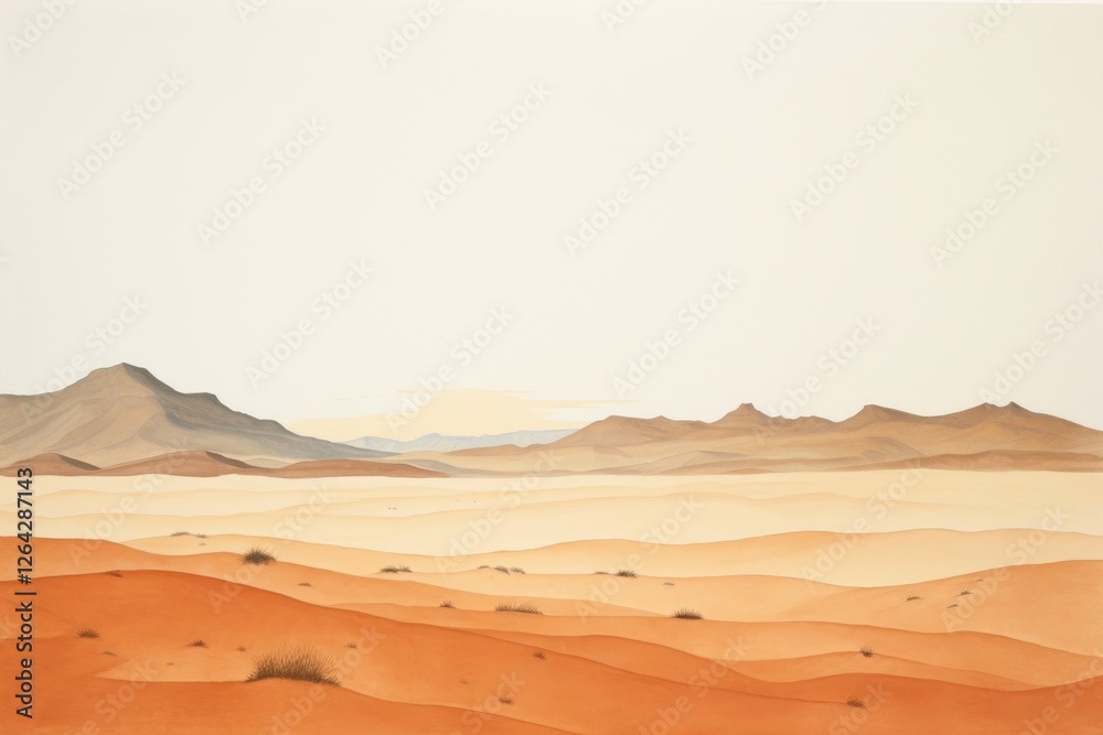 Naklejka premium Desert landscape sky horizon.