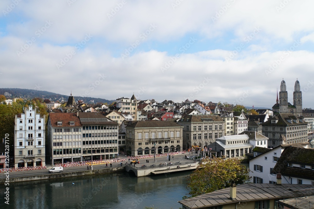 Zürich city view from Lindenhof - Zürich, Switzerland Zürich city view from Lindenhof - Zürich, Switzerland