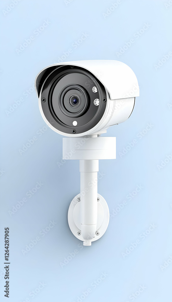 CCTV Camera mounted on wall, close-up, security, vigilance generative AI CCTV Camera mounted on wall, close-up, security, vigilance generative AI