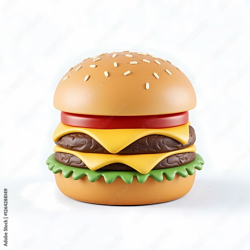 A large hamburger with two meat patties and cheese. A large hamburger with two meat patties and cheese.