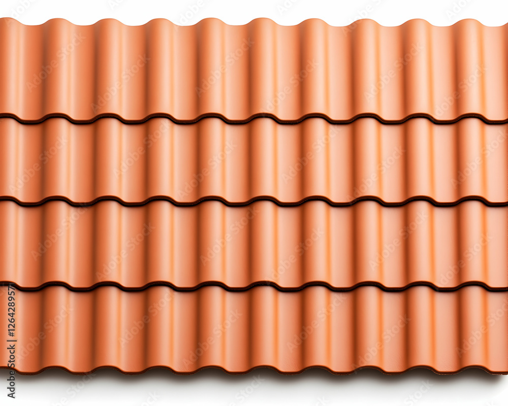 Close-up terracotta roof tiles for construction. Exterior architecture background generative AI Close-up terracotta roof tiles for construction. Exterior architecture background generative AI