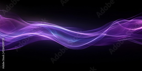 Abstract purple lines, iridescent design, 3d render, Generative AI