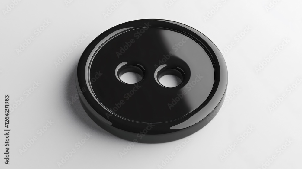 Blank Black Plastic Button Isolated on White Background Blank Black Plastic Button Isolated on White Background