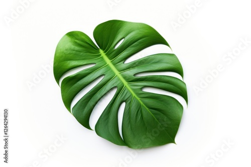 A mini monstera leaf plant white background xanthosoma. photo