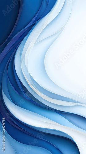 Smooth blue waves create calming and minimalist background design