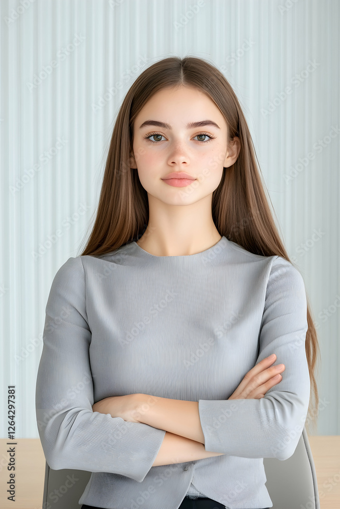 Portrait of a young confident woman in office. For business or marketing uses generative AI Portrait of a young confident woman in office. For business or marketing uses generative AI