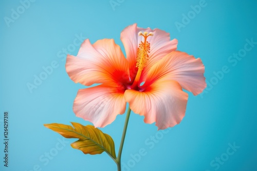 Tropical flower hibiscus blossom petal.