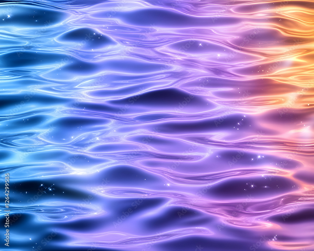 Rippling colorful water surface creating a mesmerizing, shimmery backdrop effect generative AI Rippling colorful water surface creating a mesmerizing, shimmery backdrop effect generative AI