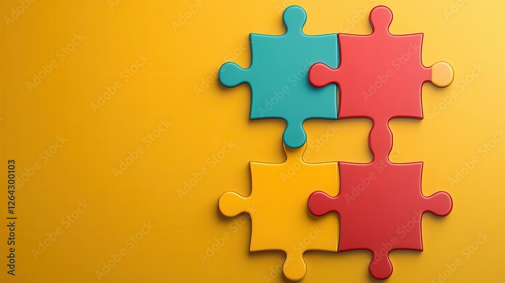 Connection puzzle flat design top view teamwork theme 3D render Triadic Color Scheme Connection puzzle flat design top view teamwork theme 3D render Triadic Color Scheme