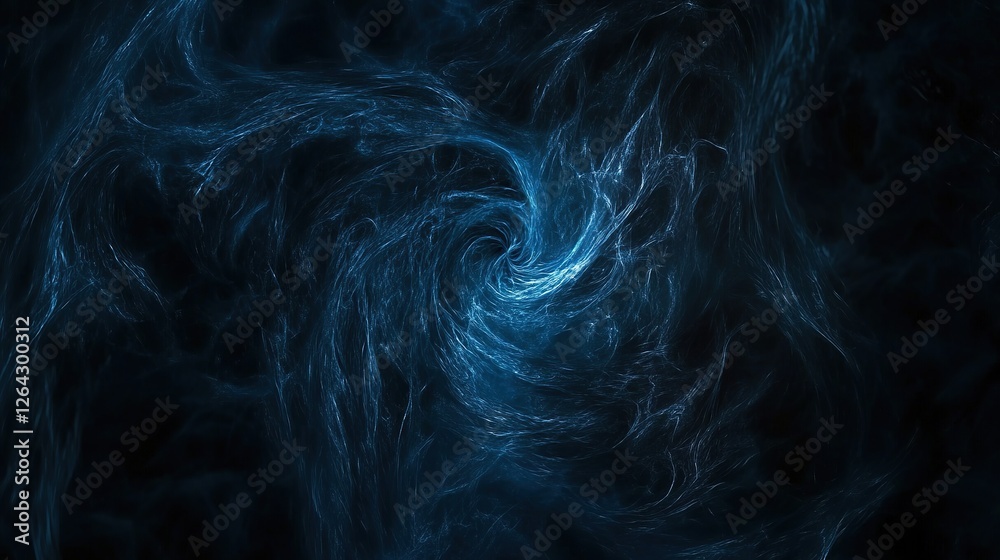 Ethereal Blue-Glowing Abstract Banner Design. Dark Background with Swirling Light and Noise Texture for Poster Header. Ethereal Blue-Glowing Abstract Banner Design. Dark Background with Swirling Light and Noise Texture for Poster Header.