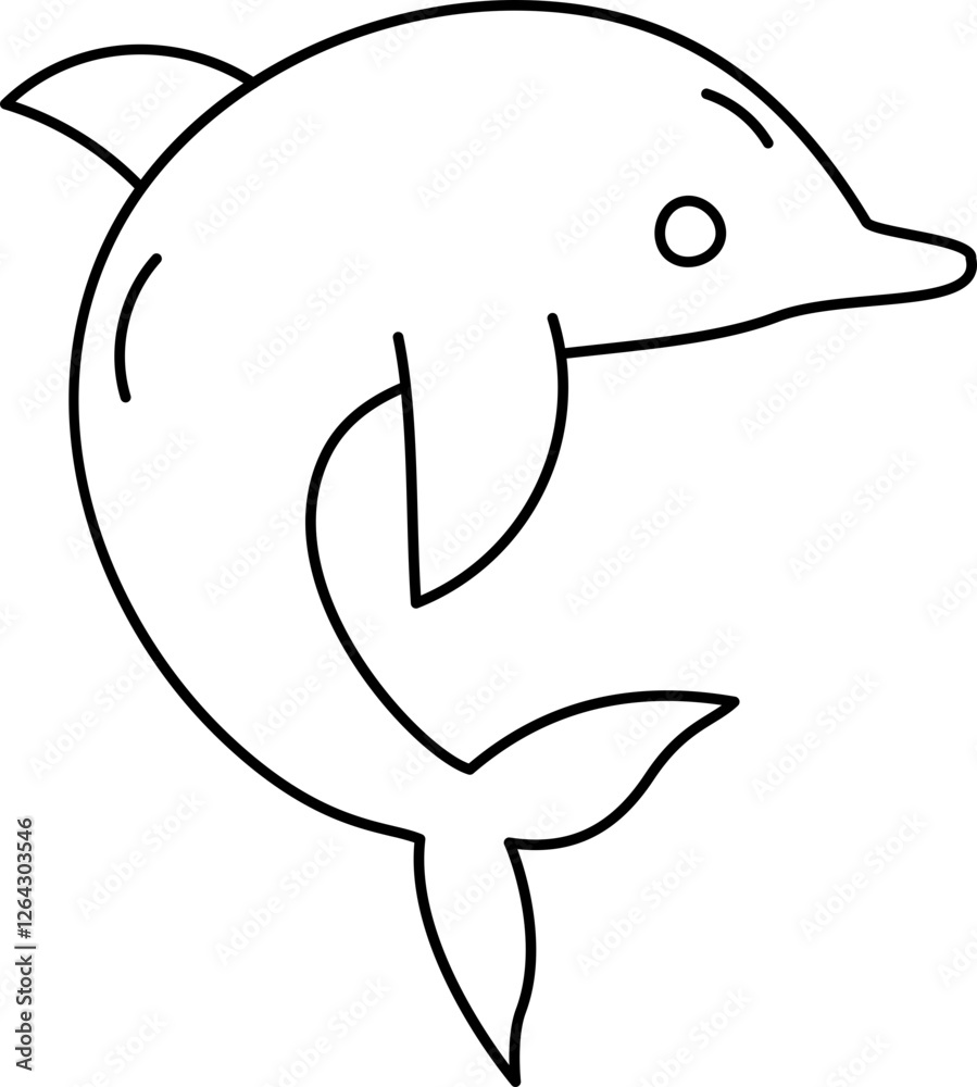 Fototapeta premium Dolphin Outline Illustration
