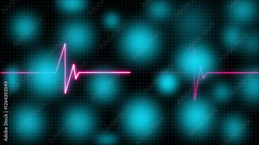 A neon heartbeat line icon features a glowing, continuous zigzag pattern resembling an electrocardiogram (ECG), symbolizing life, vitality, and rhythm. The vibrant neon effect adds a modern, dynamic .
