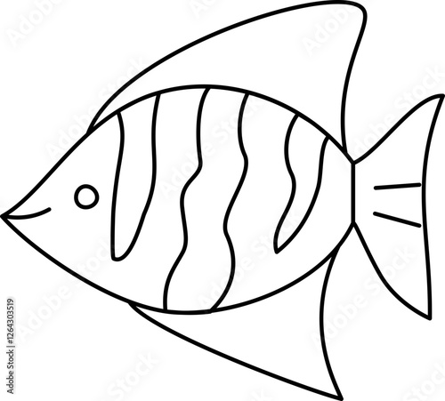 Butterfly Fish Outline Illustration