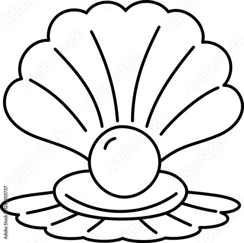 Scallop Outline Illustration