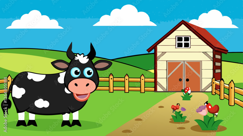 farm animals in the farm - vector illustration farm animals in the farm - vector illustration
