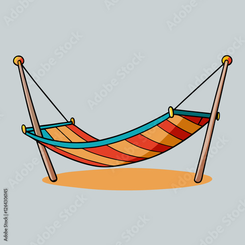 hammock on the beach vector illustration 