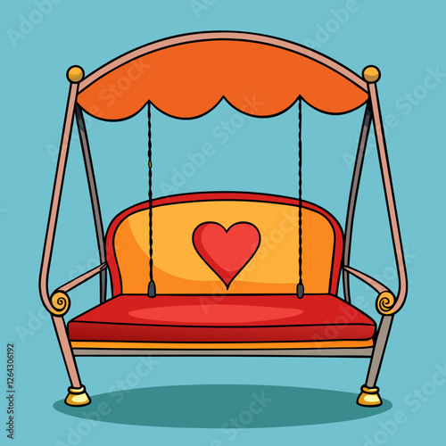 swing in the shape of hear tvector illustration 