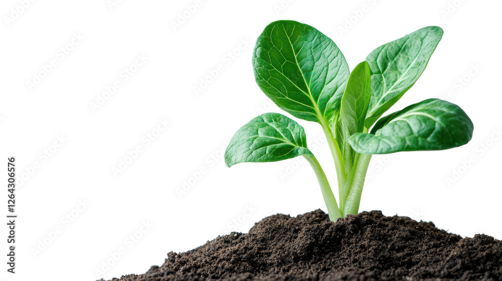 Growing seedling in soil nature plant isolated on transparent background Growing seedling in soil nature plant isolated on transparent background