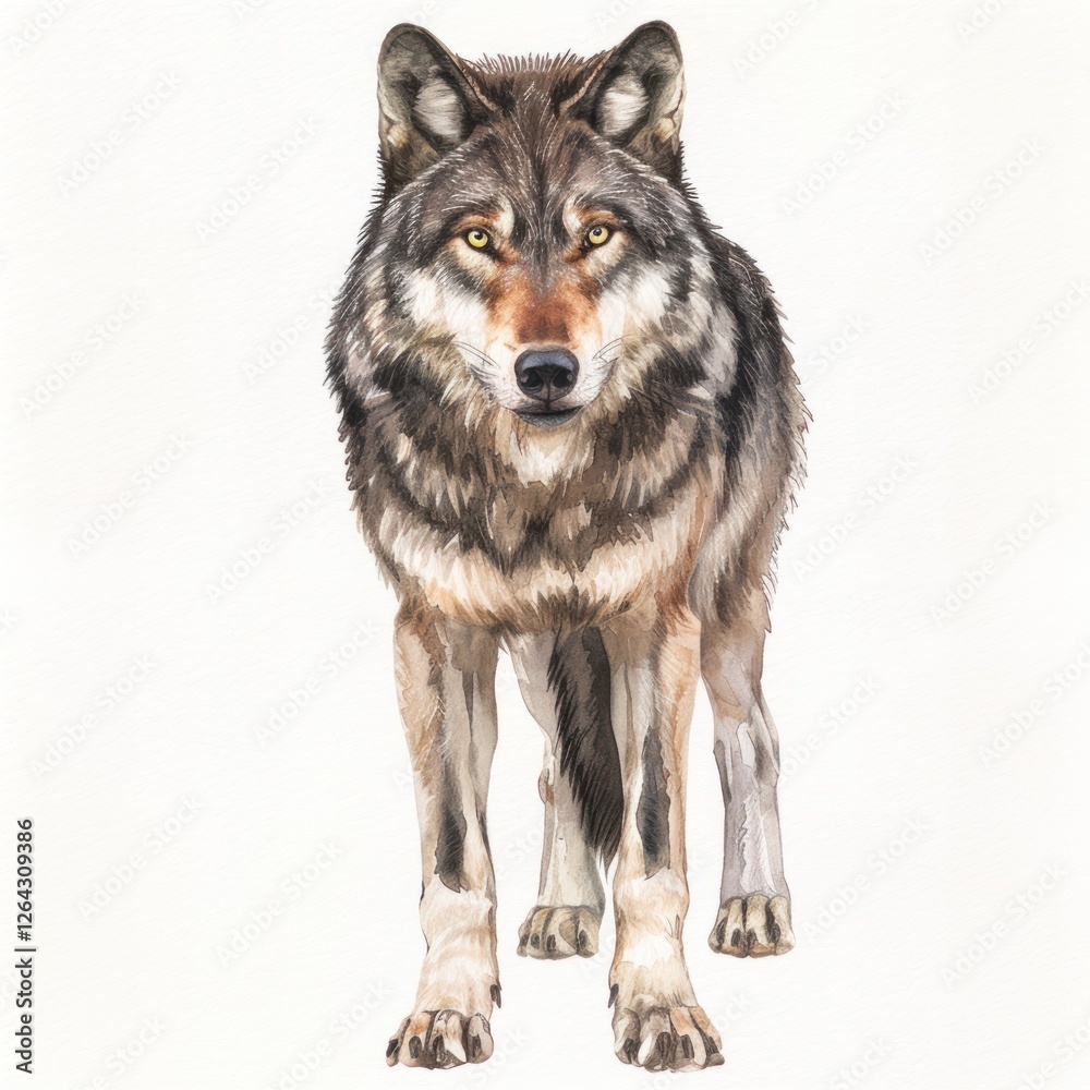 A wolf illustration realistic artwork. A wolf illustration realistic artwork.