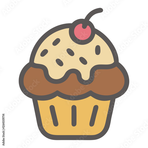Street food sweet cupcake with chocolate