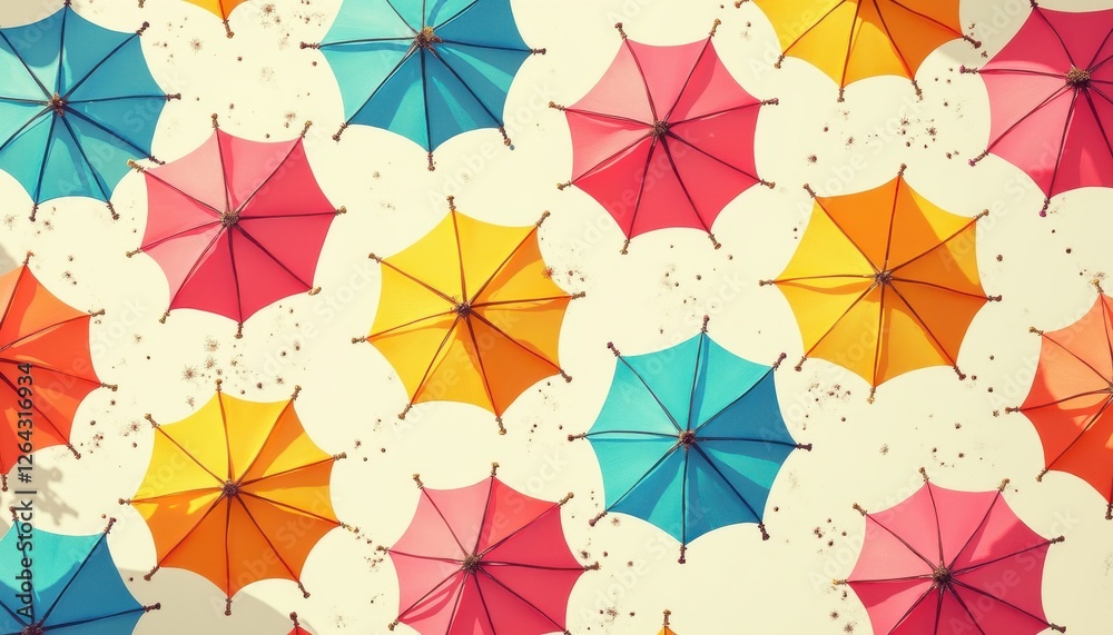 Colorful Umbrellas Canopy Cheerful Pattern Colorful Umbrellas Canopy Cheerful Pattern