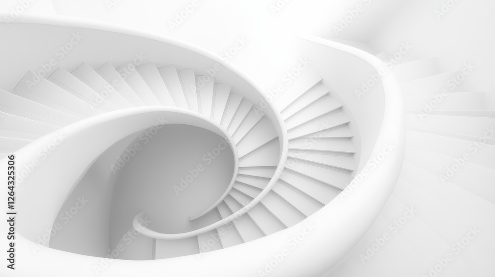 Obraz premium Realistic white staircase mockup, interior design element. Vector illustration of abstract blank concrete stairs, symbol of career growth, way to dream, competition for success, business challenge