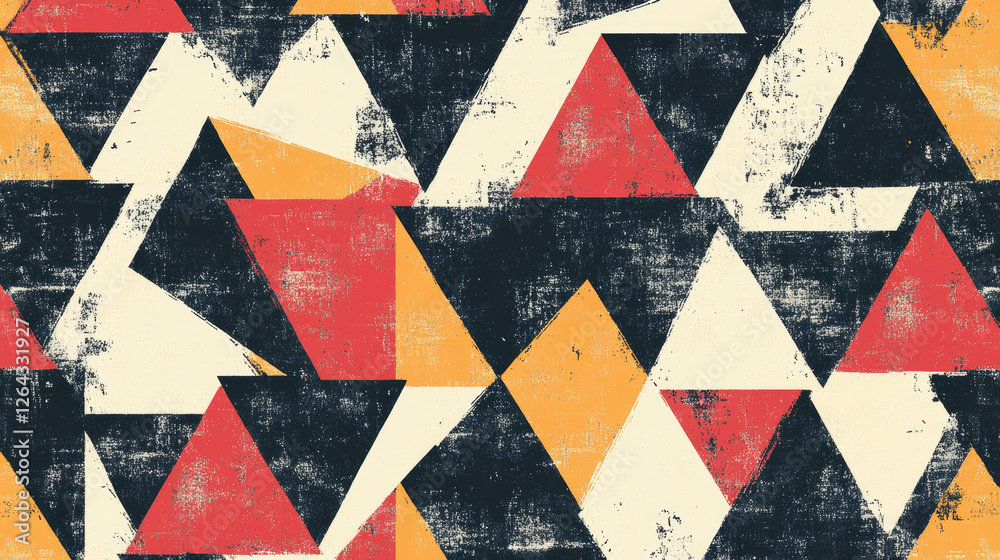 Vector seamless pattern from geometric tiles with repeating striped triangles. Modern stylish texture may be used as packing Vector seamless pattern from geometric tiles with repeating striped triangles. Modern stylish texture may be used as packing