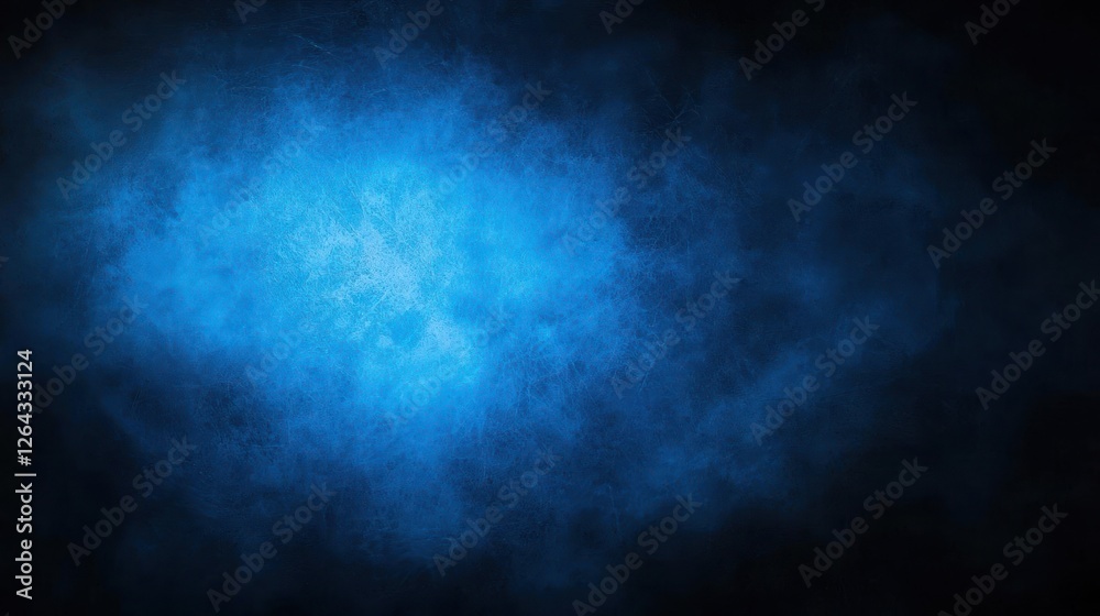 Fototapeta premium Dark Blue Nebula With Bright Center In Deep Space