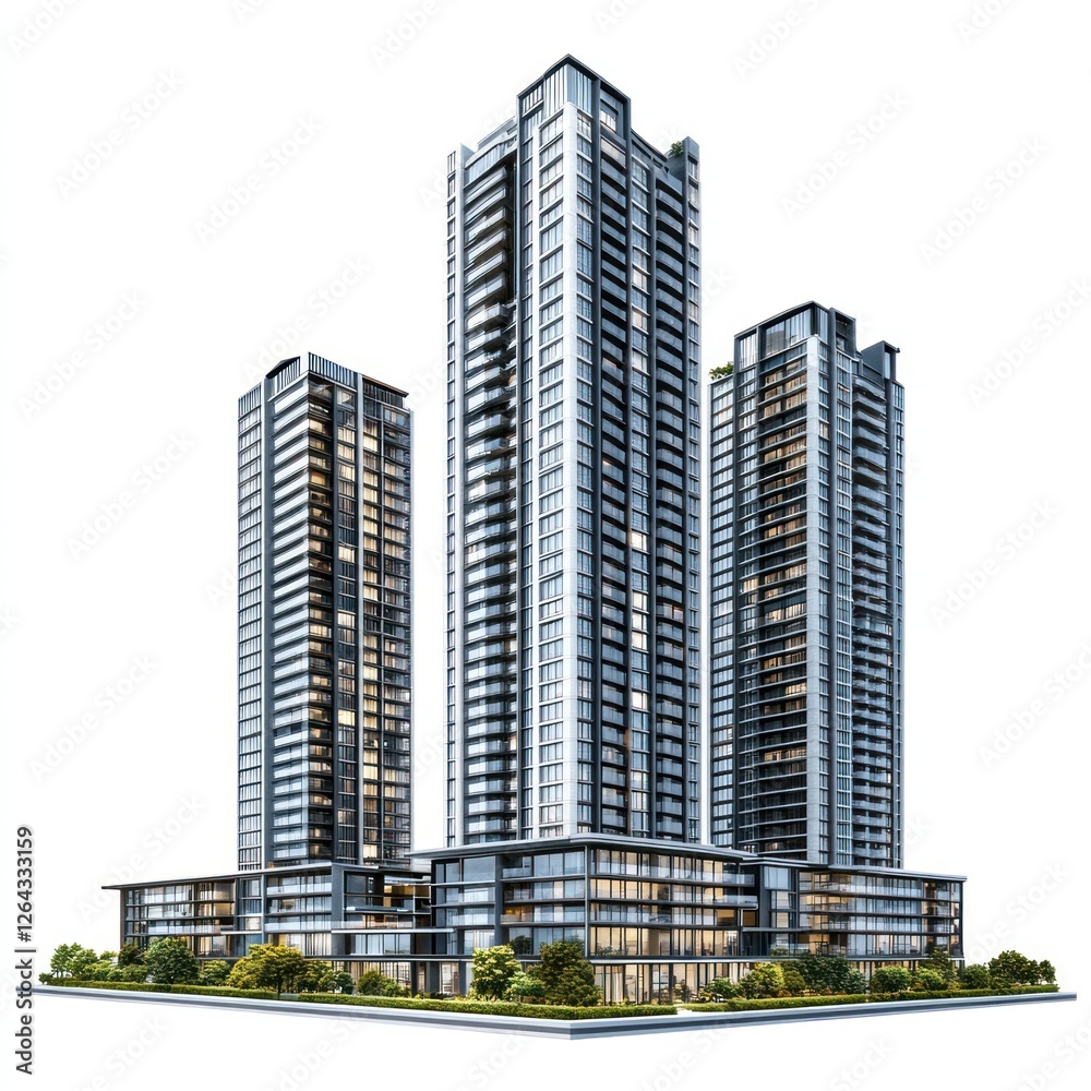 Group of asian buildings architecture modern condo. Group of asian buildings architecture modern condo.