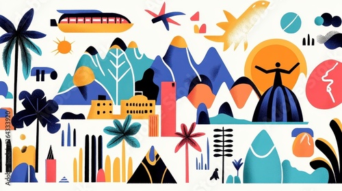Wallpaper Mural Vibrant Abstract Landscape Torontodigital.ca