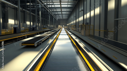 Wallpaper Mural Conveyor belt top and side view, industrial empty processing production line, automated manufacturing engineering equipment for factory isolated on white background, Realistic 3d vector illustration Torontodigital.ca