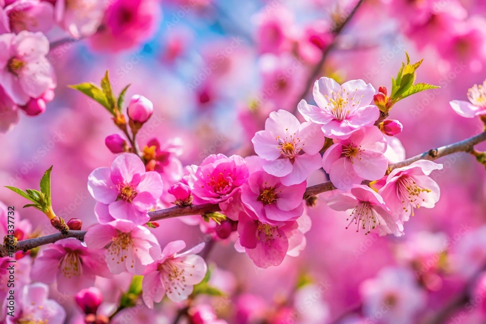 Beautiful spring natural background with bright pink cherry blossom flowers close up macro. Beautiful spring natural background with bright pink cherry blossom flowers close up macro.